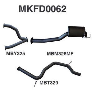 Ford Falcon AU 5.0L V8 Aluminised Steel 3in Single Cat Back Exhaust System with Independent Rear Suspension (including XR8) - Medium Noise Levels