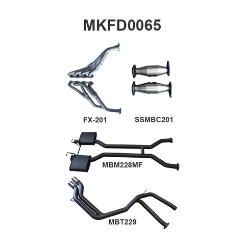 Ford Falcon AU 5.0L V8 Sedan Aluminised Steel 2.5in Dual Full System Independent Rear Suspension (Including XR8) - Medium Noise Levels