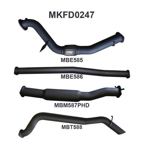 Ford Ranger PX 3.2L CRD Ute Aluminised Steel Exhaust System without DPF 2011-2016 - Medium Noise Levels