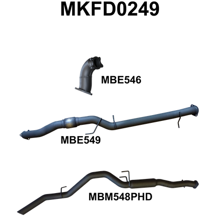 Ford Ranger PJ, PK 3.0L CRD (Automatic) 2006-2011 Ute Aluminised Steel Exhaust System without Cat - Medium Noise Levels