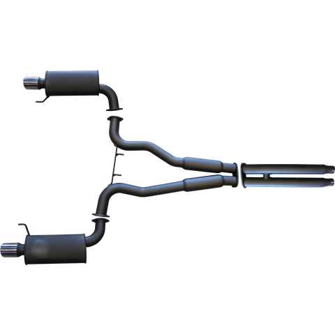 Ford Mustang S550 5.0L V8 Fastback Coupe Aluminised Steel 3in Dual Cat Back Exhaust System - Medium Noise Levels