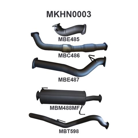 3in Aluminised Steel Cat-Back Exhaust System with Quiet Noise Levels for Holden Colorado (SWB) RC 3.0L 4JJ1TC Ute - July 2008 to July 2010