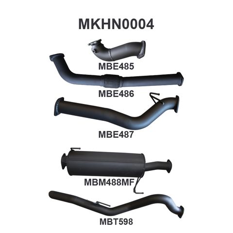 Holden Colorado (SWB) RC 3.0L 4JJ1TC Ute Aluminised Steel Exhaust System Without Cat 2008-2010 - Quiet Noise Levels