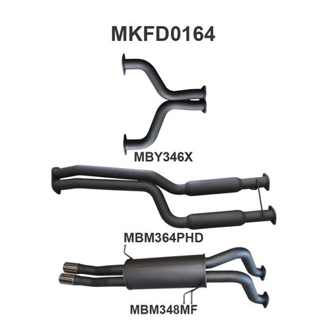 Ford Falcon BA BF 5.4L V8 RTV Ute Aluminised Steel 2.5in Single Cat Back Exhaust System - Medium Noise Levels