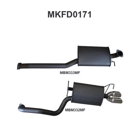 Ford Falcon FG 4.0L 6 Cylinder Non Turbo Sedan Aluminised Steel 2.5in Single Cat Back Exhaust System - Quiet Noise Levels (All Models XT, XR6, G6 & G6E)