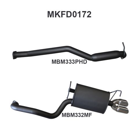 Ford Falcon FG 4.0L 6 Cylinder Non Turbo (all models - XT, XR6, G6, G6E) Sedan Aluminised Steel 2.5in Single Cat Back Exhaust System - Medium Noise Level