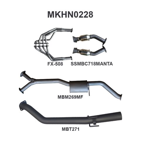 Holden Commodore VU, VY and VZ Ute 5.7L & 6.0L Aluminised Steel 3in Single Exhaust System with Standard Passenger Side Exit - Medium Noise Levels