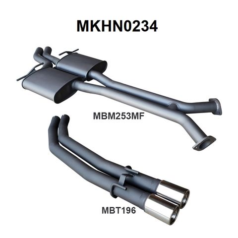 Holden Commodore VU,VY, VZ 5.7L & 6.0L Ute Aluminised Steel 2.5in Dual Cat Back Exhaust System with Standard Passenger Side Exit - Loud Noise Levels