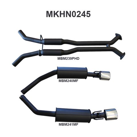 Holden Commodore VU, VY & VZ 5.7L and 6.0L Ute Aluminised Steel 2.5in Dual Cat Back Exhaust System (Twin Driver & Passenger Side Exit) - Medium Noise Levels