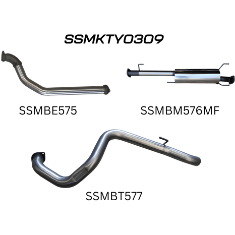 Toyota Prado KDJ120R and KDJ150R 3.0L Turbo Diesel Wagon Stainless Steel Exhaust System (September 2007 - September 2015) – No Cat, Medium Noise Level